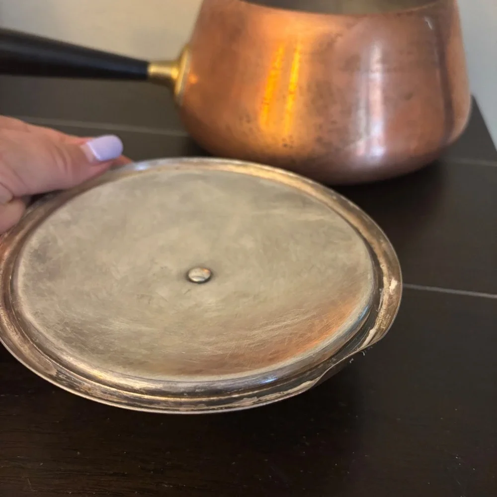 Vintage | Spring Culinox Copper Fondue Pot | Lid | St Steel Lined | Switzerland